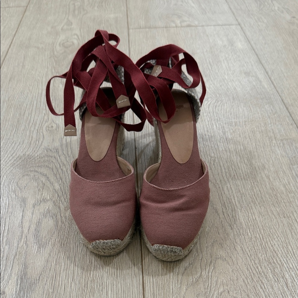 Castaner Burgundy Espadrille Wedges